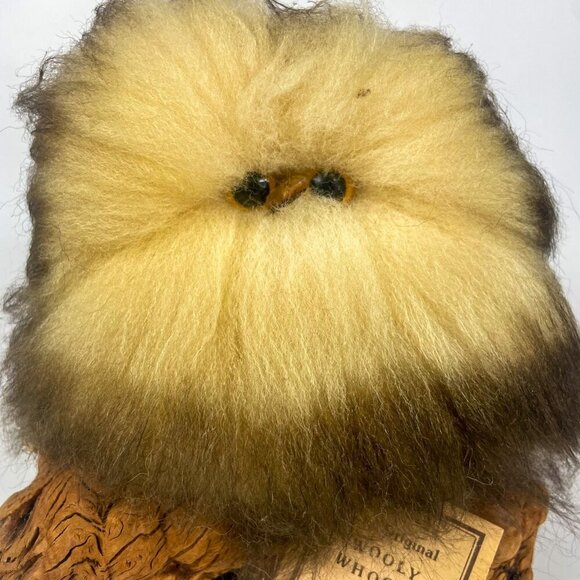 Vintage Wooly Whooos Shearling Owl Figurine By Sandy Finch - Picture 4 of 9